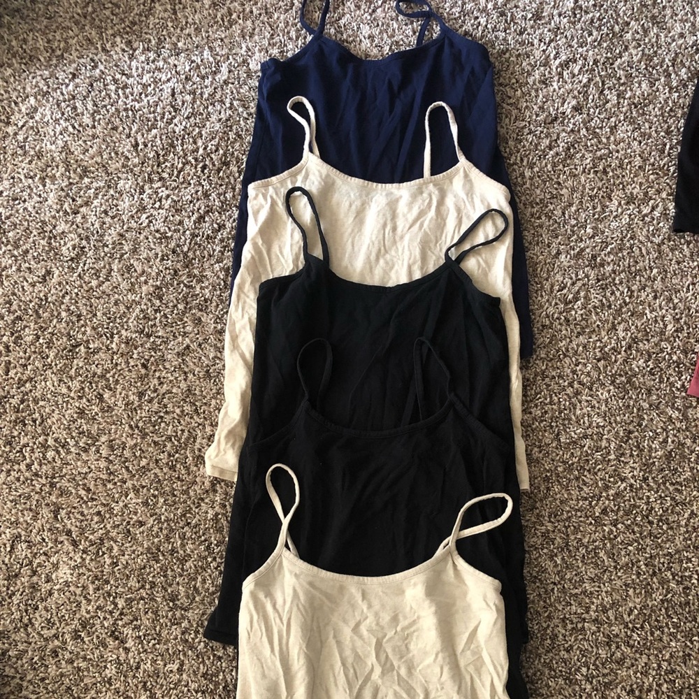 5 Maternity tank tops; lightly used